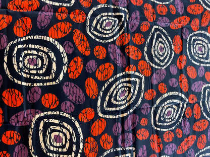 African Fabric/African prints/ Ankara fabric/ African fabric per yard/ African fabric for crafts/ African fabri/FG07/Black Oranges Cream Fab
