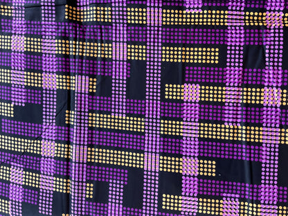 African Fabric/African prints/ Ankara fabric/ African fabric per yard/ African fabric for crafts/ African fabri/FG23/Purple and Gold Fabric
