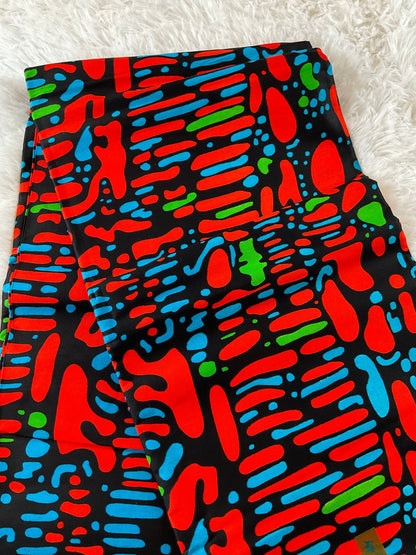 African Fabric/African prints/ Ankara fabric/ African wax/Hollandais/ African fabric/ African fabric 6 yards/FG88cc/Orange Turquoise Black G