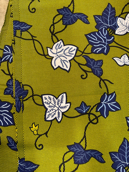African Fabric/African prints/ Ankara fabric/ African wax/Hollandais/MK171/Green White Blue Fabric/