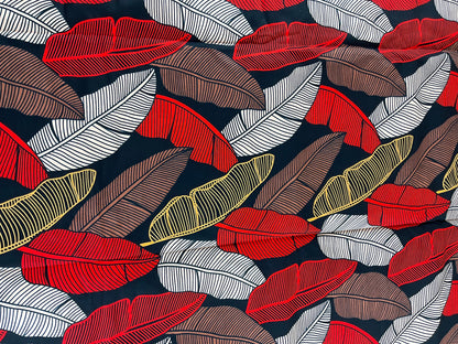 African Fabric/African Print Fabric/Ankara-black and orange floral des/ African fabric per yard/ African fabric for crafts/ African fab/CK32