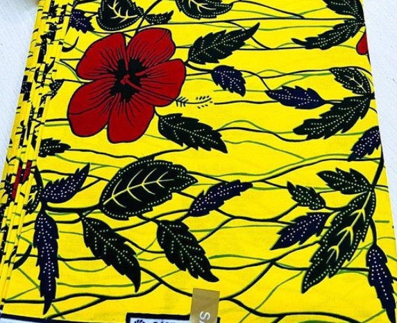 Yellow and brown African Fabric/African prints/ Ankara fabric/ African fabric per yard/ African fabric for crafts/ African fabri/FG11