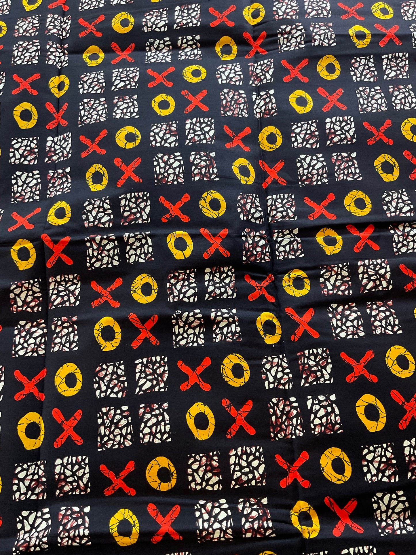 African Fabric/African Print/Ankara -Black Red Yellow Print/African Crafts/Fabrics/Gift For Her/By The Yard/Danshiki Fabric/MK602