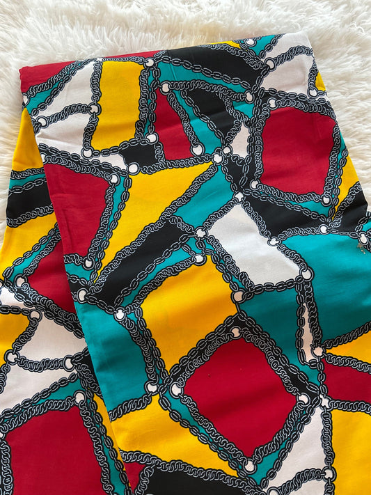 Multicolor African Fabric/African prints/ Ankara fabric/ African fabric per yard/ African fabric for crafts/ African fabri/DK22