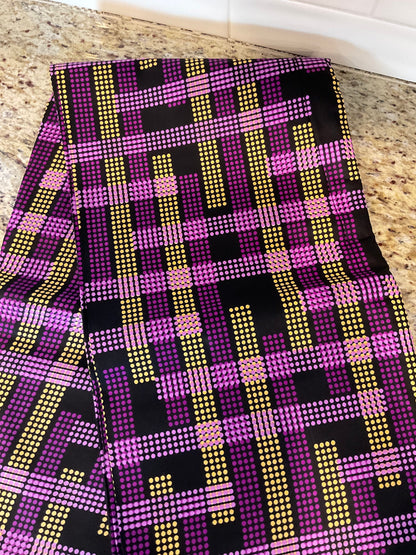 African Fabric/African prints/ Ankara fabric/ African fabric per yard/ African fabric for crafts/ African fabri/FG23/Purple and Gold Fabric