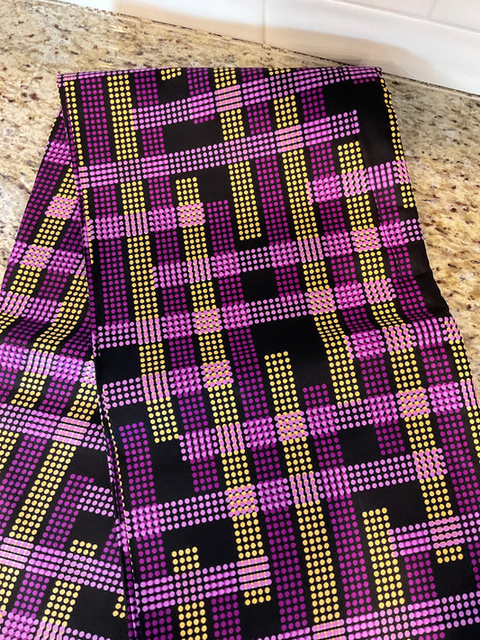African Fabric/African prints/ Ankara fabric/ African fabric per yard/ African fabric for crafts/ African fabri/FG23/Purple and Gold Fabric