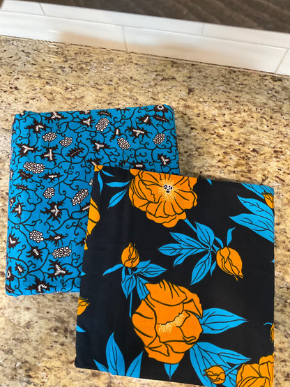 Mix and matched African Fabric/Ankara fabric/ African fabric by the yard/ Wax prints/ Africa Print/African Dress/MK431K//African Fabric