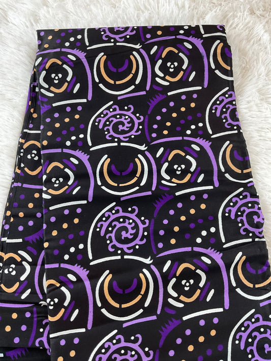 African Fabric/African prints/ Ankara fabric/ Wax print/ African fabric by the yard/ face mask fabric/MK120/PURPLE FABRIC