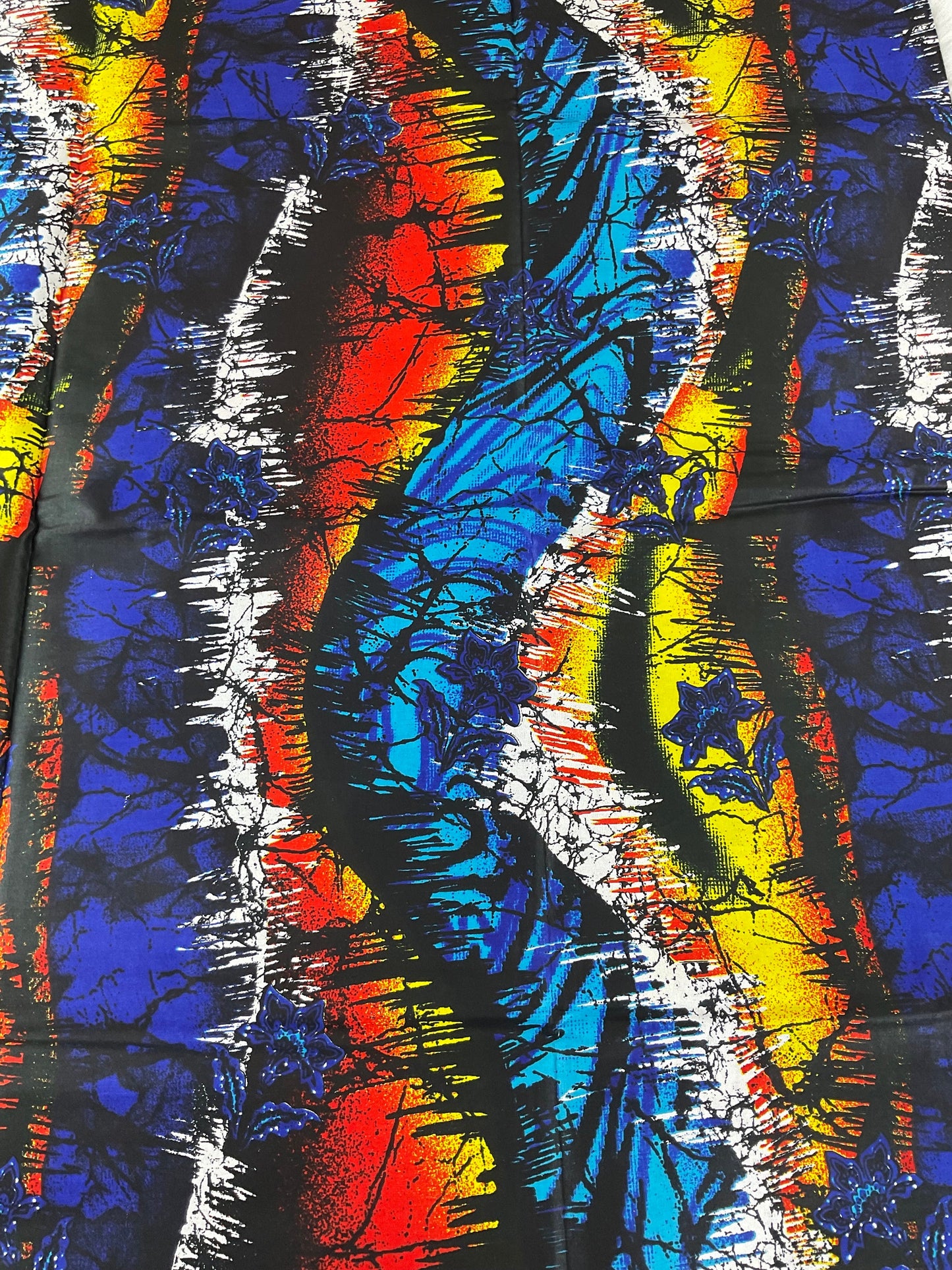African Fabric/African Print Fabric/Ankara -Red Blue Fabric/Fabric/MK583/Pink and Blue Fabric