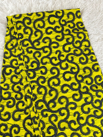 African Fabric/African prints/ Ankara fabric/ African fabric by the yard/ Wax prints/ African fabric for apparels/Yellow African Fabric/Mudc
