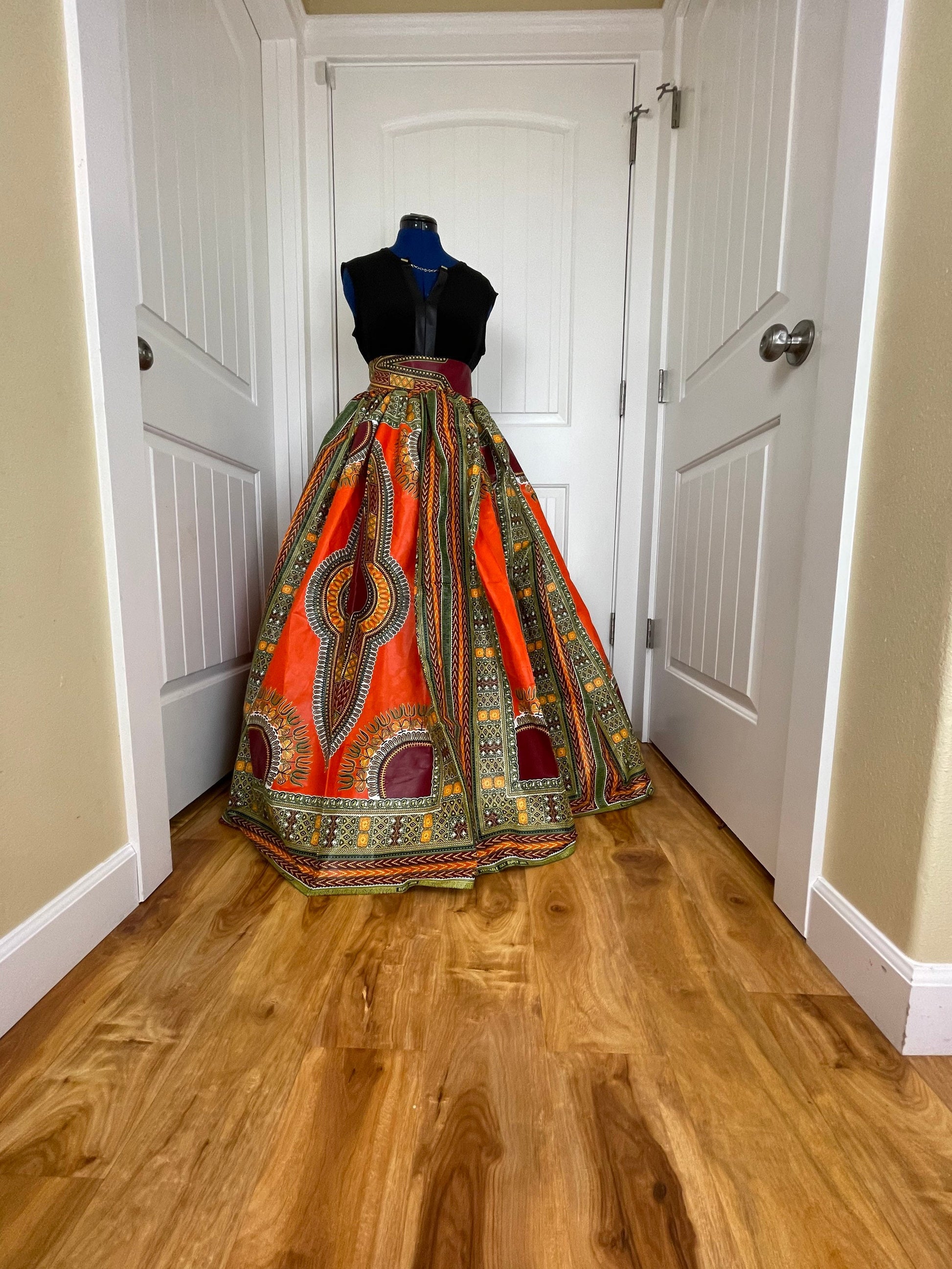 African skirt for sale/Ankara maxi skirt/Ethnic maxi skirt/Orange African maxi skirt/Danshiki maxi skirt/African long skirt/Maxi skirt/