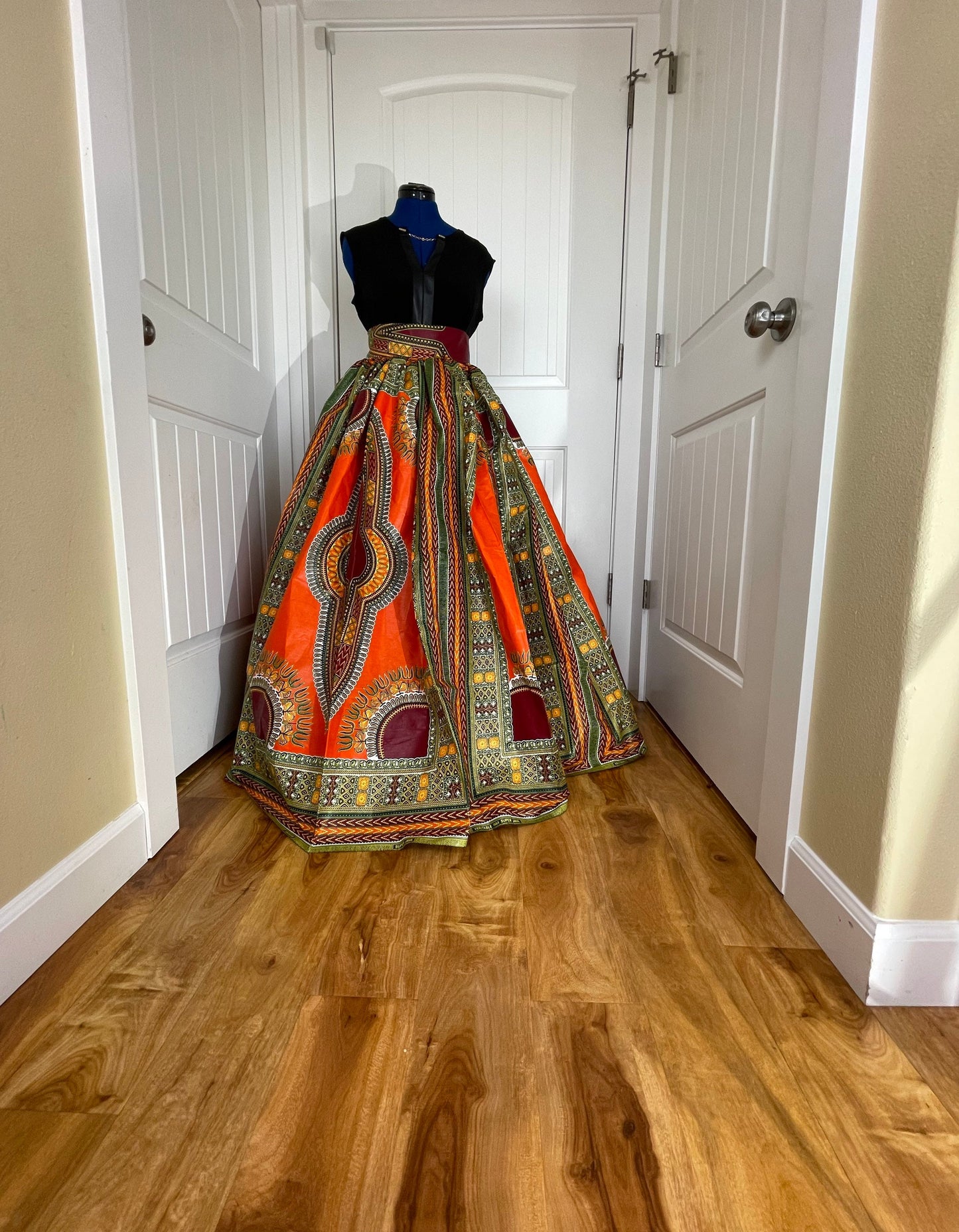 African skirt for sale/Ankara maxi skirt/Ethnic maxi skirt/Orange African maxi skirt/Danshiki maxi skirt/African long skirt/Maxi skirt/