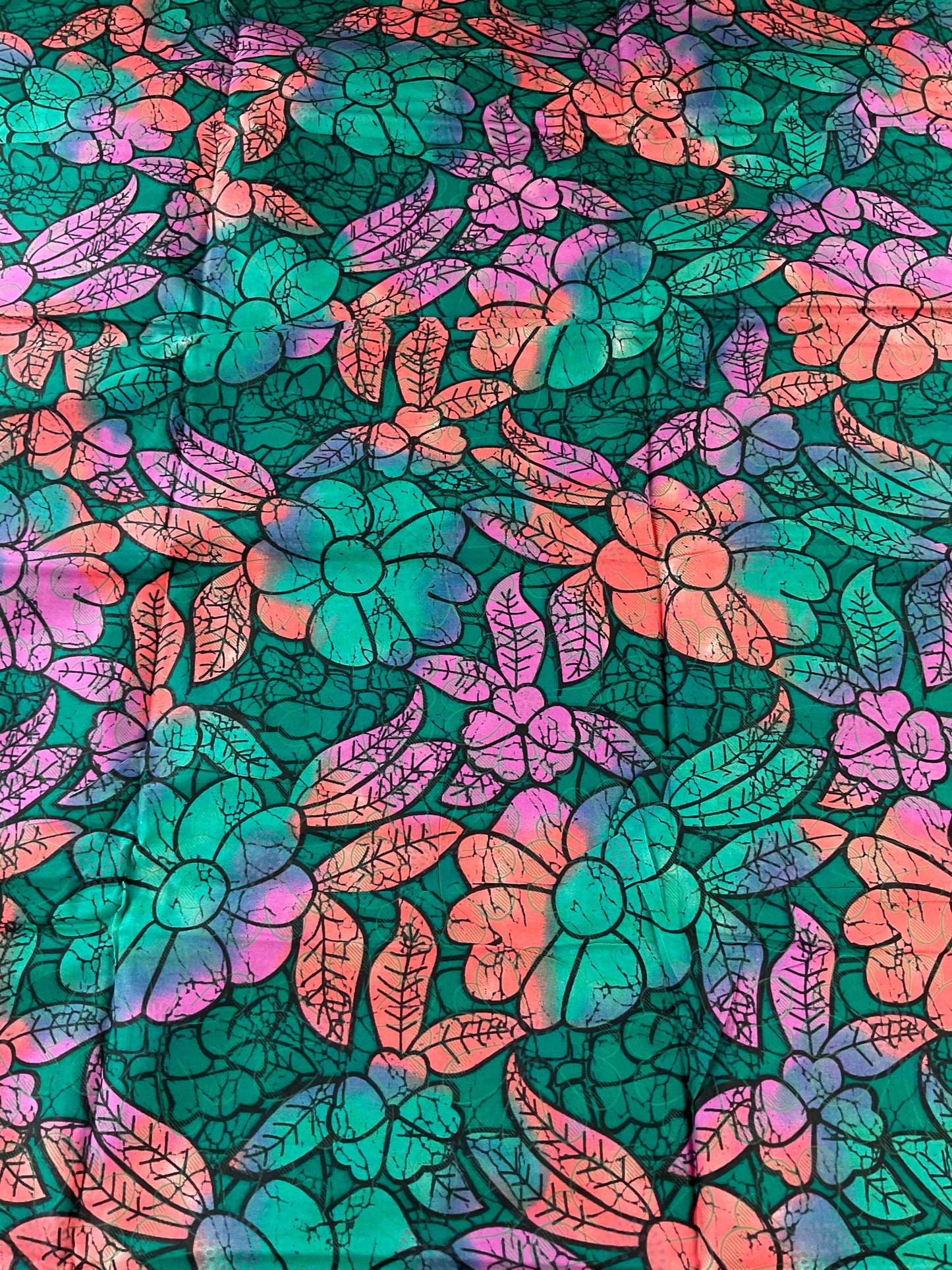 Teal Orange Magenta African Print Fabric/Ankara Fabric Per Yard/100% Cotton Fabric/KM3
