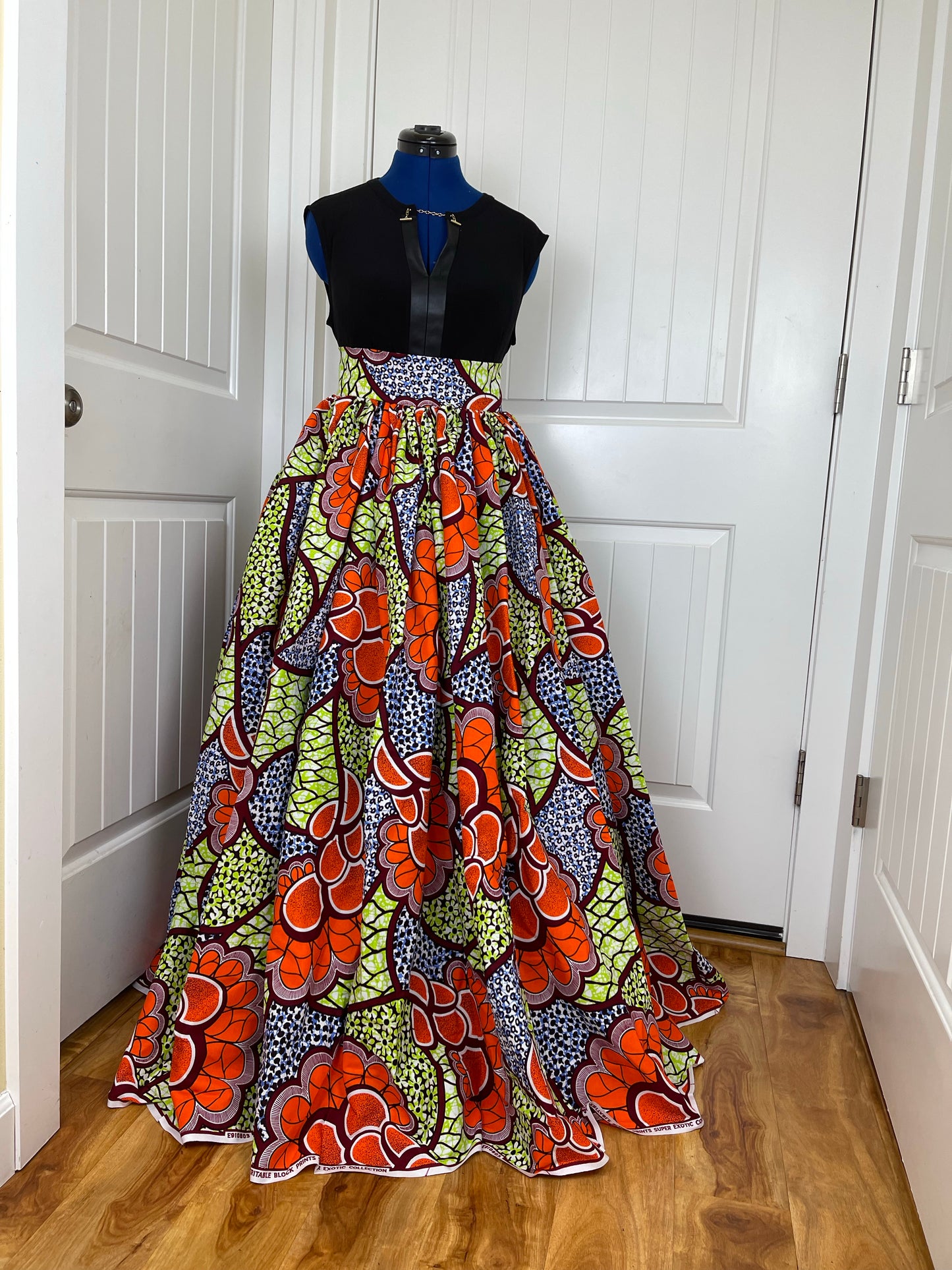 Orange African maxi skirt/ African women skirt/ Ankara maxi skirt/ African print skirt/ Ankara skirt/ skirt