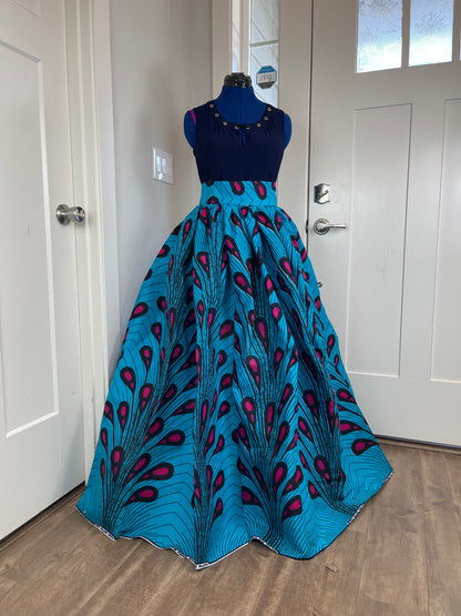 African skirt/Ankara maxi skirt/Ethnic maxi skirt/Orange African maxi skirt/Danshiki maxi skirt/African long skirt/Maxi skirt/