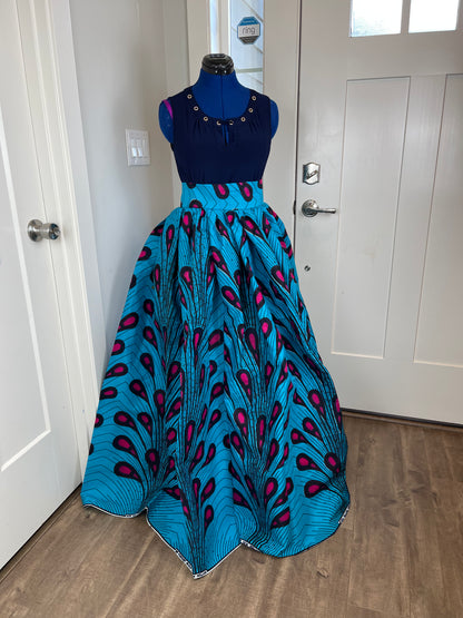 African skirt/Ankara maxi skirt/Ethnic maxi skirt/Orange African maxi skirt/Danshiki maxi skirt/African long skirt/Maxi skirt/