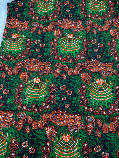 African fabric Ankara fabric/Danshiki/KM17/Green Fabric/African fabric by the yard/African fabric pattern