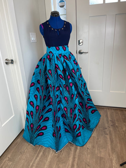 African skirt/Ankara maxi skirt/Ethnic maxi skirt/Orange African maxi skirt/Danshiki maxi skirt/African long skirt/Maxi skirt/