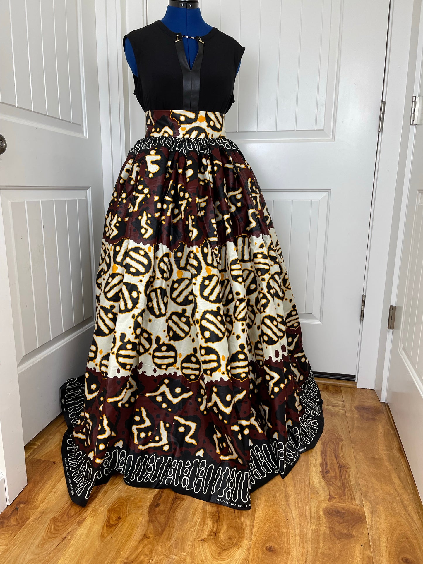 Brown and white African maxi skirt/ African women clothing/ Ankara maxi skirt/ African print skirt/ Ankara skirt/ skirt