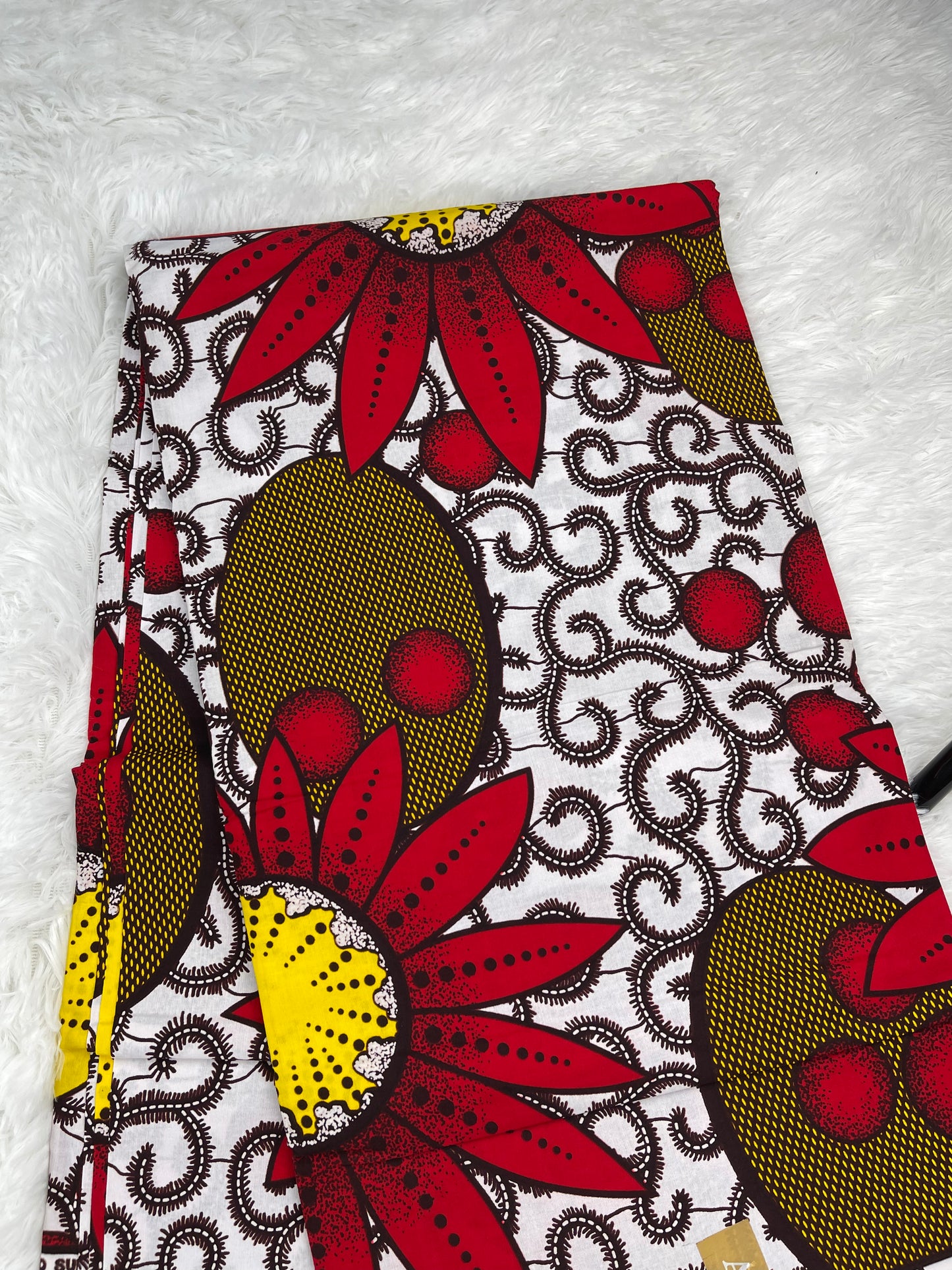 African fabric/African print fabric/Danshiki fabric/Ankara fabric/KM21/White and red ankara fabric