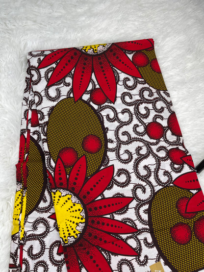 African fabric/African print fabric/Danshiki fabric/Ankara fabric/KM21/White and red ankara fabric